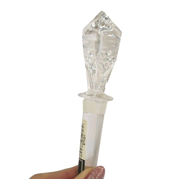 Mikasa Lead Crystal Venus Heart Faceted Clear Glass Wine Bottle Stopper - Picture 10 of 14